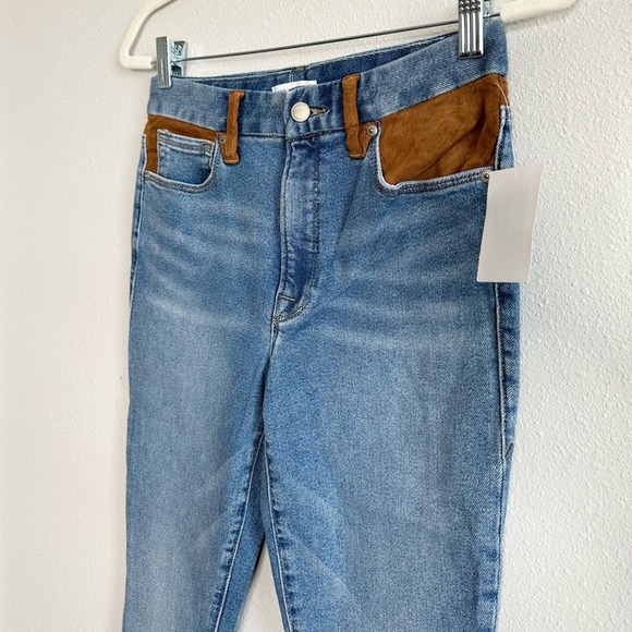 NWT Good American Good Legs Suede Mix Jeans Size 4 - Picture 5 of 12